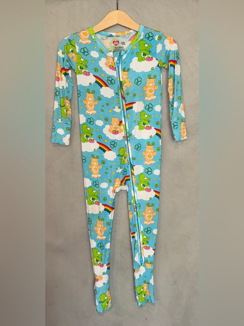 Birdie Bean x Care Bears bamboo zippie zippered romper 18-24 months
